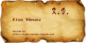 Kiss Vénusz névjegykártya